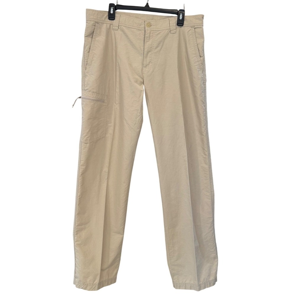 Columbia Mens Ripstop Cargo Pants Tan‎ Beige Hiking Utility 36x32 Gorpcore